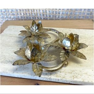 Vintage Floral Petal Candlestick Taper Holder